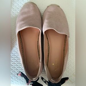 Pink suede espadrille flat shoe